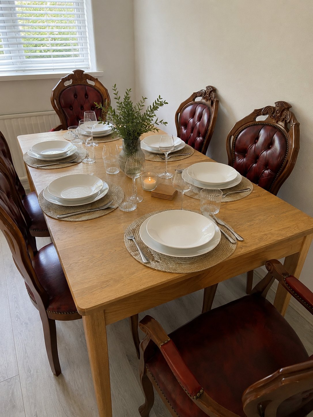 Dining room set for lunch